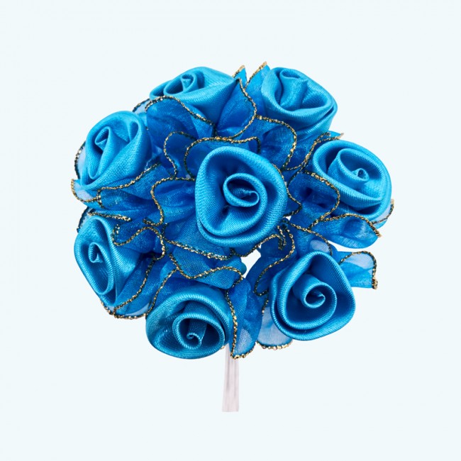 3" Diameter Satin Silk Flower 12X12 | Turquoise